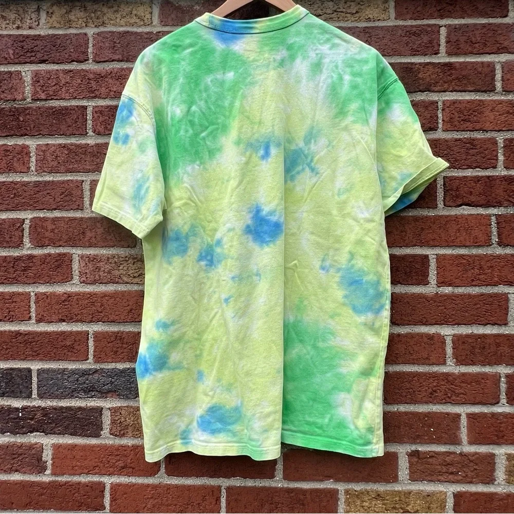Nike Sportswear Tie Dye Heavy Duty Neon Green Blue T-Shirt DD2720-101 Men Medium